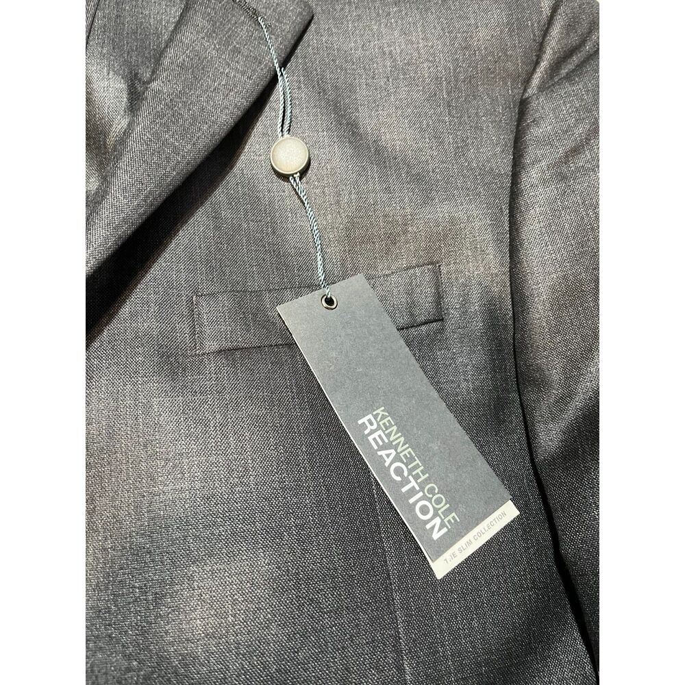 Kenneth Cole Reaction Slim Fit 2-Pc Suit 42S W35 Grey Charcoal 041 New w/ Tags